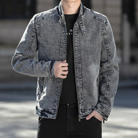 OEM Nouveau Flocons de Neige Détruits Coton Teint Vestes pour Hommes Coupe-Vent Arrivée à la Mode Vestes en Denim pour Hommes