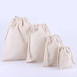 2024 Customize Reusable Shopping Bag Supermarket Bag Portable Canvas cotton drawstring bag