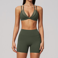 Soutien-gorge triangle uni effet seconde peau, fin, sans armatures, anti-transpiration, pour le sport et le fitness, ensemble 2 pièces, dos élégant, pour femme mince, collection automne