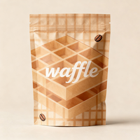 Sachet d'emballage alimentaire personnalisé imprimé, résistant à l'humidité, refermable, pour gaufres, en aluminium, avec fermeture éclair en plastique