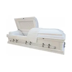 White Color European Style Wood Coffin