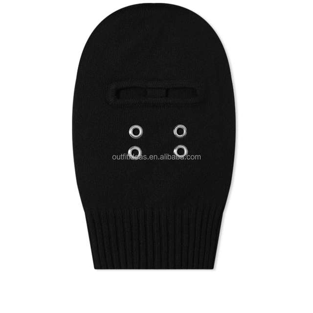 New with Tags Knit Cap Strobe Cutout Ski Balaclava Gimp 4 Eyelet Hat Hole Metal Eyelet Mask Cashmere Gimp Balaclava Ski Mask