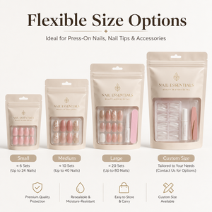 Pochette réutilisable pour <span class=keywords><strong>faux</strong></span> <span class=keywords><strong>ongles</strong></span> à presser, sac de rangement pour nail art avec fermeture éclair et trou de suspension pour <span class=keywords><strong>faux</strong></span> <span class=keywords><strong>ongles</strong></span> et produits de beauté - Product Image 3