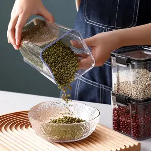 HUASU Bin e scatola per la conservazione dei cereali dispenser ermetico per alimenti contenitori e secchi per la cucina di riso in plastica per cereali secchi