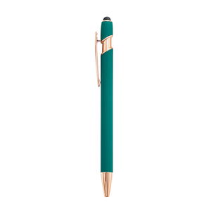 Stylo à bille rétractable promotionnel en aluminium de qualité supérieure avec impression personnalisée, design élégant, stylet tactile - Product Image 2