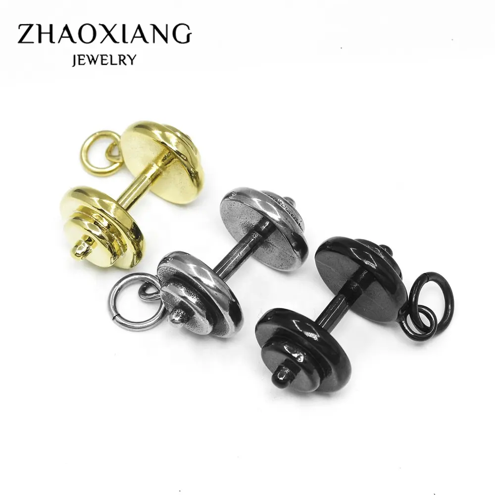 Wholesale Mens Fitness Necklace Pendant Gym Barbell Necklace For Men Women Stainless Steel Jewelry