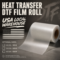Film de transfert DTF universel chaud/froid instantané en rouleau PET 12 pouces 24 pouces pour vêtements