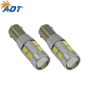 หลอดไฟมุมโค้งสีขาว ADT 12V DC รุ่น H21W BAY9S BA9S T4W BAX9S 5630 10SMD LED สำหรับไฟถอยหลังรถยนต์ - Product Image 1