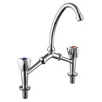 Robinet de lavabo de luxe en alliage de zinc électroplaqué à double poignée de 8 pouces avec noyau de valve tout en cuivre