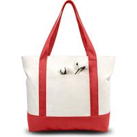Sac fourre-tout en toile de coton JINWEI extra lourd, grand format, personnalisable, avec fermeture éclair, motif bateau, réutilisable