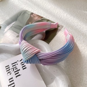 2022 New Korean Designer Tie Dye Colorful Hair <strong>Band</strong> Fashion Boho Rainbow Pleat Knotted <strong>Alice</strong> <strong>Band</strong> for Women - Product Image 4
