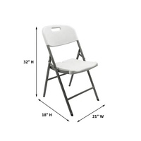 Chaises Pliantes en Plastique Blanc HDPE, Robustes avec Capacité de Charge de 295 kg, Empilables et Portables, Idéales pour Réunions, Fêtes, et Locations Événementielles