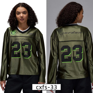 Ropa deportiva de fútbol de manga larga europea y americana para comercio transfronterizo, camisetas casuales para aficionados, personalizadas con bordado térmico. - Product Image 1