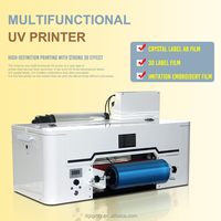 Impresora UV DTF Multifunción Tres en Uno QY A3, Cabezal de Impresión XP600, Tinta CMYKW Nueva, 1 Año de Garantía, para Etiquetas 3D de Cristal y Bordado