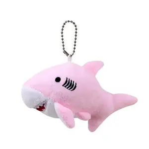 Plüsch tier hersteller Großhandel meeres tiere 10cm Hai Anhänger Puppe Cartoon Geschenk