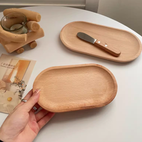 Ovale 20*11.5cm biscuits en bois d'acacia café Snack plateau en bois petit café thé plateau ovale en bois