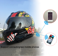 Casque de moto BT12 nouvelle génération avec écouteurs intégrés, batterie longue durée, appels mains libres, écouteurs sans fil pour la conduite