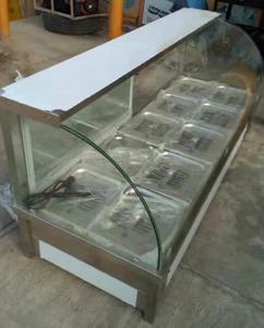 BMC-5-Curved-10pans 1ชั้นโค้งอุ่นอาหารแก้ว,ที่มี10ชิ้น1/2X150เซนติเมตรกระทะ,ที่มีประตูบานเลื่อนกลับ, - Product Image 1