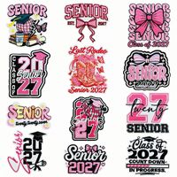 En gros, Écussons brodés Senior 2027, Appliques pour la promotion 2027 (Casquette de graduation, Diplôme, Nœud) pour vestes, sacs à dos, chapeaux, jeans et sacs