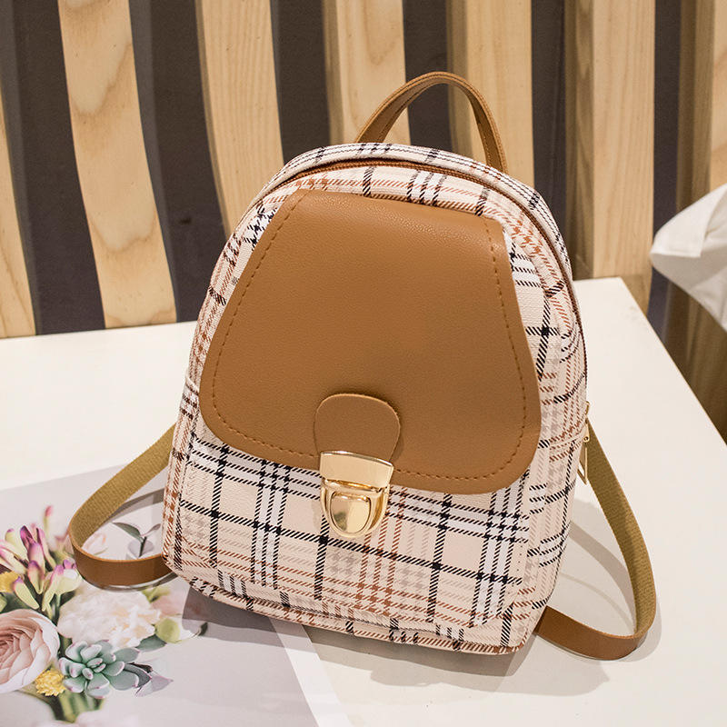 Durable Mini Women Backpack with Floral Design Zipper Closure