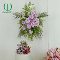 Bunga Lavender Artificial Real Touch dengan Daun Hijau, Latar Belakang Seperti Asli untuk Dekorasi Pernikahan dan Pesta Pernikahan (Grosir)