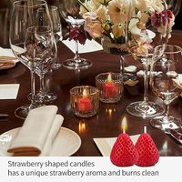 Bougie parfumée en forme de fraise, cire de soja, parfum de fruits, bougies décoratives pour chambre à coucher, décoration de table de fête, accessoires photo, cadeau d'anniversaire