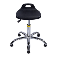 Chaise de travail M10 Chine antistatique CE ESD en PU souple avec panneau en aluminium industriel, siège inclinable noir pour laboratoire et mécanique