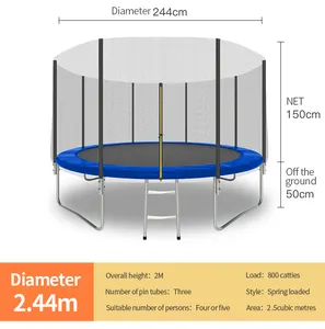 แทรมโพลีนกลางแจ้งขนาดใหญ่สำหรับเด็กผู้ใหญ่อุปกรณ์16FT 14TF แบบยืดหยุ่นสำหรับเล่นฟิตเนสแทรมโพลีนกลางแจ้ง10FT 6FT