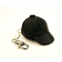 Personalizada abrasión de cuero resistente al desgaste Mini cremallera gorra de béisbol patrón llavero bolso llavero bolsa Accesorios