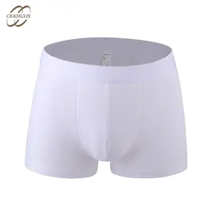 Customized Solid Color Cotton Fabric Intimate Underwear Man's Boxer Elastic Waist Band Plus Size Men's Breathable Underwear