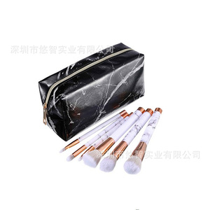 Pochette de maquillage de soirée sur mesure à motif marbré, sac de voyage en cuir PU grande capacité pour outils de beauté/sac de rangement. - Product Image 2