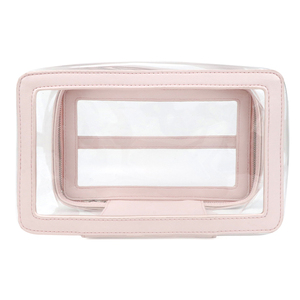 Fashionable Pink PVC Travel <b>Makeup</b> <b>Storage</b> Box Waterproof PU Leather Women's Portable Skincare Cosmetic Organizer Bag - Product Image 5