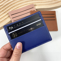 Pemegang Slot kartu Bank logo kustom grosir bisnis kulit Pu pemegang kartu kredit ID tas lengan kartu