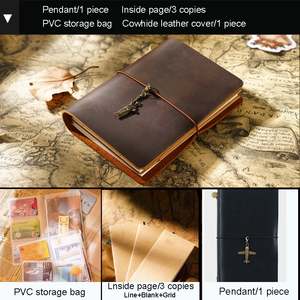 AIGUONIU Funda de Cuaderno de Viaje de Cuero Genuino Hecho a Mano Vintage Cuero de Vaca Tamaño A5 TN Diario Sketchbook Planificador Estilo de Tapa Dura - Product Image 5