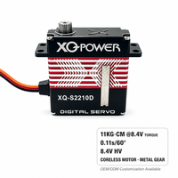 Servomoteur numérique sans noyau XQ-POWER XQ-S2221F 22KG pour avion, engrenages en acier inoxydable, aluminium CNC, étanche, 8.4V, OEM