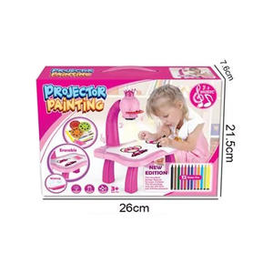 Mesa de pintura de proyección con música ligera, 24 patrones, Tobogán, tablero de dibujo de grafiti, mesa de estudio, bolígrafos de colores, libro para niños, regalos - Product Image 4