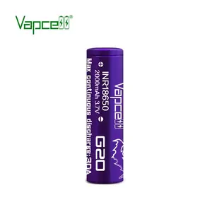 Factory Price Vapcell INR 18650 G20 2000mAh 30A Rechargeable Purple Batteries