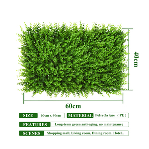 Plante verte artificielle murale de 100 cm, clôture de gazon artificiel, <span class=keywords><strong>jardin</strong></span>, arrière-plan, décoration pour la maison - Product Image 2