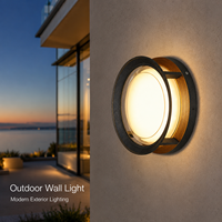 Applique murale extérieure moderne en aluminium avec LED pour villa, façade, entrée d'hôtel, balcon, terrasse, jardin, allée, lumière chaude, IP65, aménagement paysager extérieur
