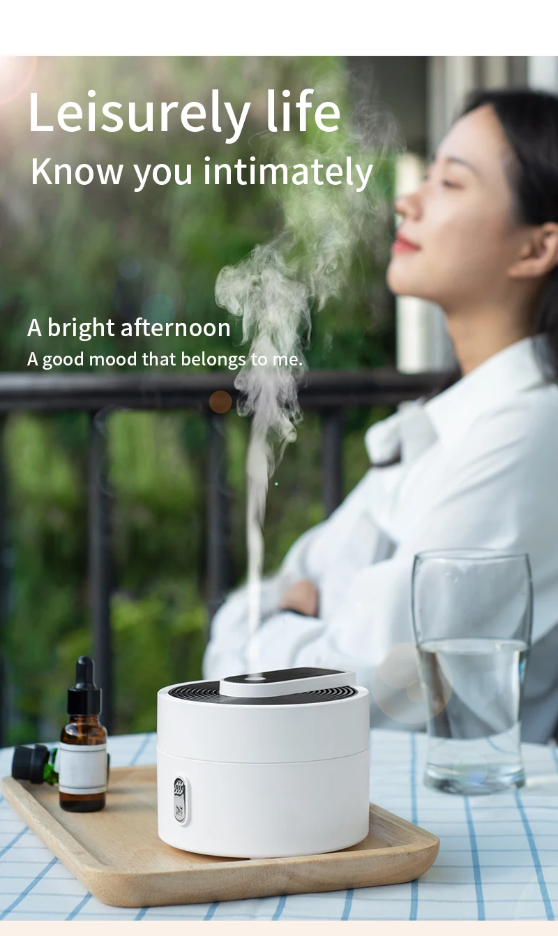 2021 new hot Electric Cool Ultrasonic Perfume Atomizer portable desktop Hotel Room scent scent mist diffuser with 7 color light
