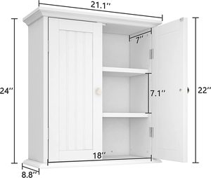 <span class=keywords><strong>Armoire</strong></span> de salle de bain <span class=keywords><strong>murale</strong></span> <span class=keywords><strong>à</strong></span> deux portes, <span class=keywords><strong>armoire</strong></span> <span class=keywords><strong>murale</strong></span> blanche, <span class=keywords><strong>armoire</strong></span> <span class=keywords><strong>à</strong></span> médicaments en <span class=keywords><strong>bois</strong></span>, rangement - Product Image 3