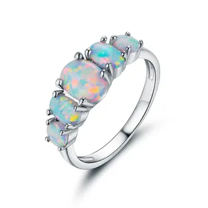 Wholesale new design womens fashion 925 Sterling silver natural opal ring 2023