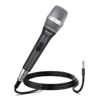 Microphone de conférence karaoké filaire professionnel à main, dynamique cardioïde en métal, câble de 5 m, prise jack 6,35 mm, 50 Hz-15 kHz, pour les fêtes