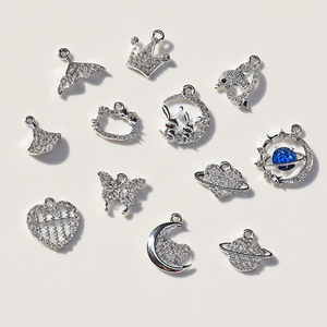 Juego de Dijes de Aleación para Joyería, Mariposa, Planeta, Corazón, Cola de Pez, Corona, Luna, Suministros para Manualidades, Dijes Chapados en Aleación de Zinc para Pulseras - Product Image 4