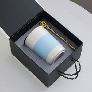 Custom logo Festival Business Gift <b>Box</b> Set 450ml Silicone Sleeve Ceramic <b>Double</b> <b>Wall</b> Insulated Travel Coffee Cup with Slider Lid - Product Image 3