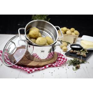 ELO Biodster Citrin Pot avec insert vapeur et couvercle 24 cm en acier inoxydable pour la cuisson des légumes et des pommes de terre - Product Image 1