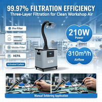 Penghisap Asap Solder dan Las Baru dengan Filter HEPA Karbon Aktif Desain Mobile Efisiensi 99,97% 0,3um Aliran Udara 235m3/jam