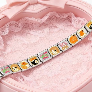 Bracelet en acier inoxydable 9 mm personnalisé, avec breloques animales et mots anglais, style italien, pour la fabrication de bijoux DIY, vente en gros d'usine - Product Image 3