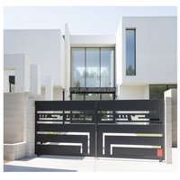 Portail coulissant automatique galvanisé à chaud de luxe, design moderne pour entrée principale de villas et hôtels