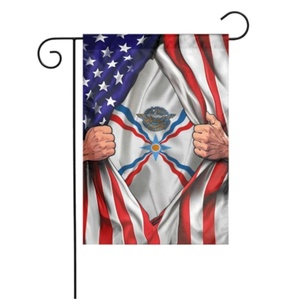 Bandera de Jardín de Asiria y América, 12x18 Pulgadas, Doble Cara, Colores Vivos, Resistente a la Decoloración, para Decoraciones Festivas en Exteriores - Product Image 1